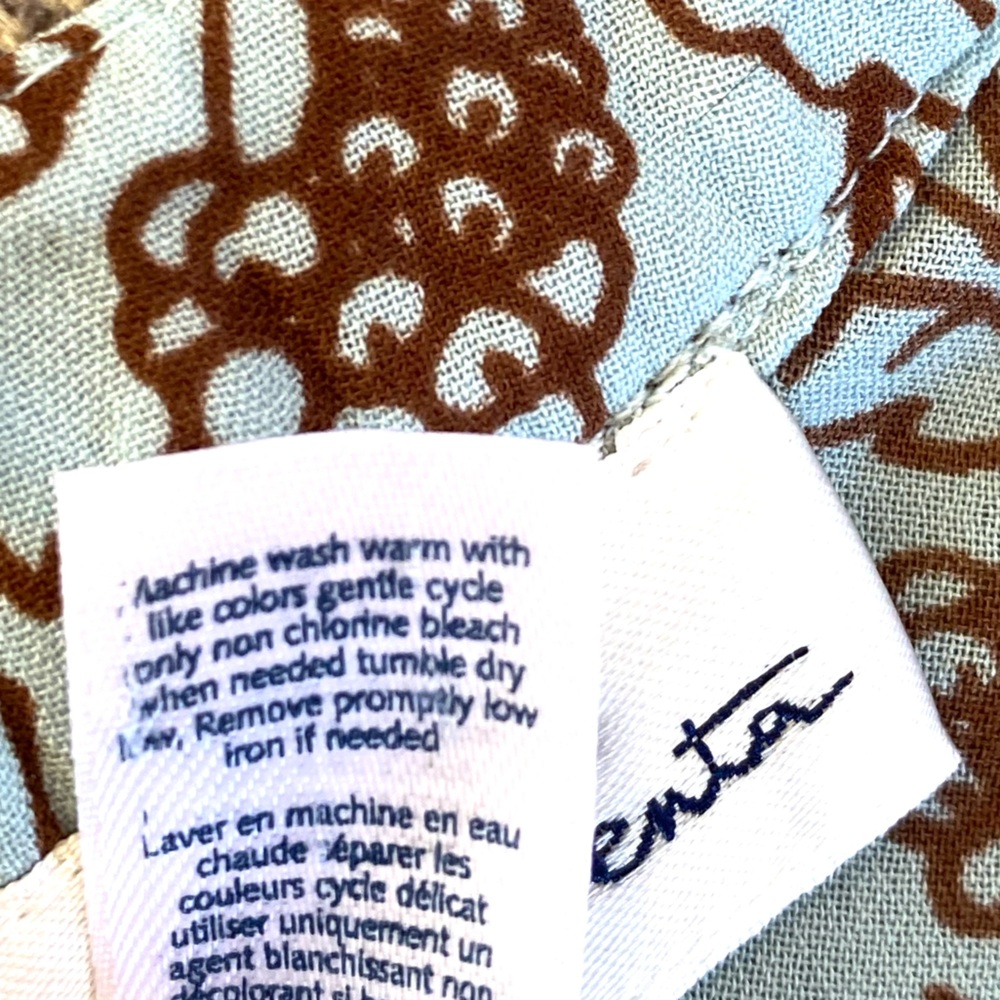 Oscar de la Renta Pale Blue Maxi Dress with Brown Floral Motif - Picture 8 of 14